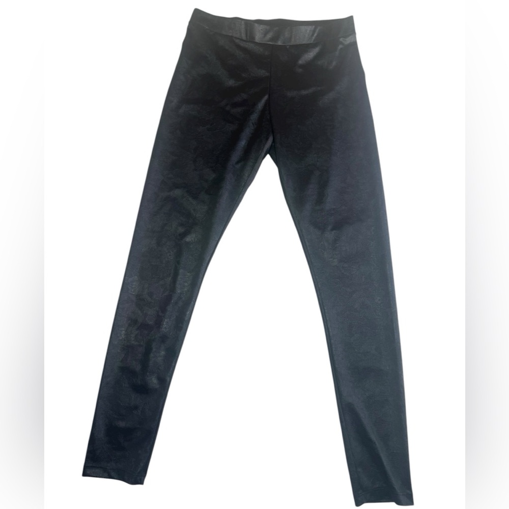 H&M Embossed Faux Leather Leggings – Black Textured Finish Size M